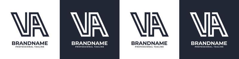 Letter VA or AV Global Technology Monogram Logo, suitable for any business with VA or AV initials. vector