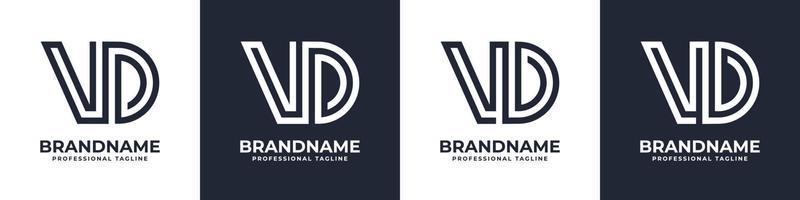 Simple VD Monogram Logo, suitable for any business with VD or DV initial. vector