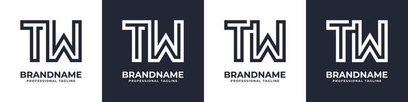 Simple WT Monogram Logo, suitable for any business with WT or TW initial. vector