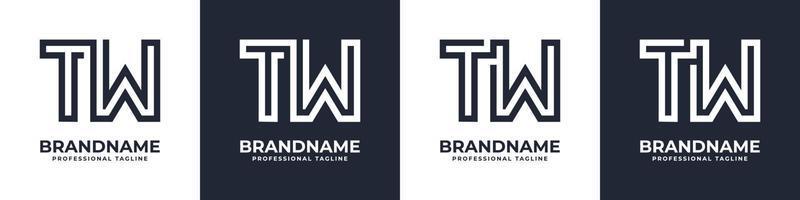 Simple WT Monogram Logo, suitable for any business with WT or TW initial. vector