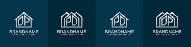Letter DP and PD Home Logo Set. Suitable for any business related to house, real estate, construction, interior with DP or PD initials. vector