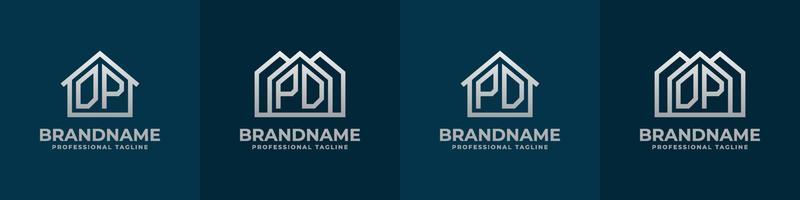 Letter DP and PD Home Logo Set. Suitable for any business related to house, real estate, construction, interior with DP or PD initials. vector