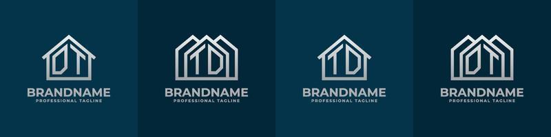 Letter DT and TD Home Logo Set. Suitable for any business related to house, real estate, construction, interior with DT or TD initials. vector