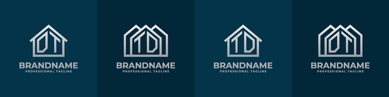 Letter DT and TD Home Logo Set. Suitable for any business related to house, real estate, construction, interior with DT or TD initials. vector