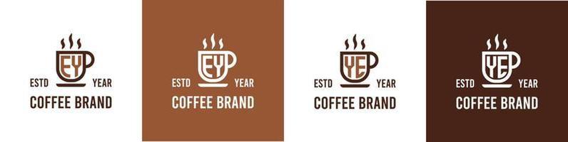 Letter EY and YE Coffee Logo, suitable for any business related to Coffee, Tea, or Other with EY or YE initials. vector