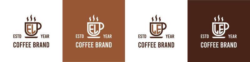 Letter EL and LE Coffee Logo, suitable for any business related to Coffee, Tea, or Other with EL or LE initials. vector