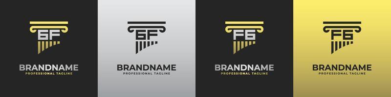 Letter FG or GF Lawyer Logo, suitable for any business related to lawyer with FG or GF initials. vector