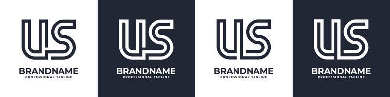 sencillo nosotros monograma logo, adecuado para ninguna negocio con nosotros o su inicial. vector