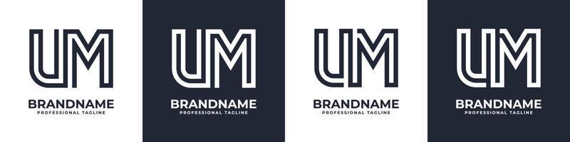 Simple UM Monogram Logo, suitable for any business with UM or MU initial. vector