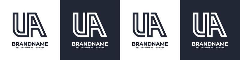 Simple UA Monogram Logo, suitable for any business with UA or AU initial. vector