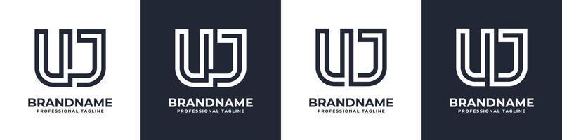 Simple UJ Monogram Logo, suitable for any business with UJ or JU initial. vector