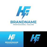 Letter HE Power Logo, suitable for any business with HE or EH initials. vector