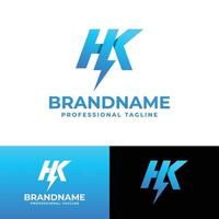 Letter HK Power Logo, suitable for any business with HK or KH initials. vector