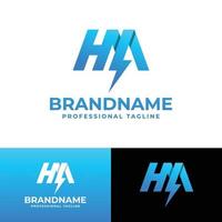 Letter HM Power Logo, suitable for any business with HM or MH initials. vector