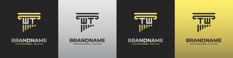 Letter TW or WT Lawyer Logo, suitable for any business related to lawyer with TW or WT initials. vector