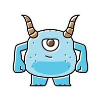 cool monster alien color icon vector illustration