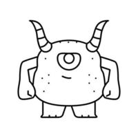 cool monster alien line icon vector illustration