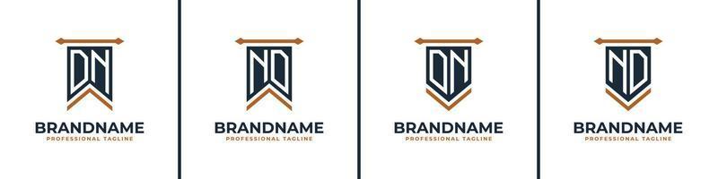 Letter DN and ND Pennant Flag Logo Set, Represent Victory. Suitable for any business with DN or ND initials. vector