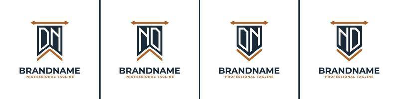 Letter DN and ND Pennant Flag Logo Set, Represent Victory. Suitable for any business with DN or ND initials. vector