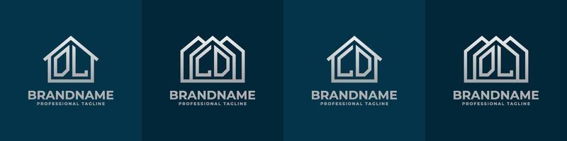 Letter DL and LD Home Logo Set. Suitable for any business related to house, real estate, construction, interior with DL or LD initials. vector