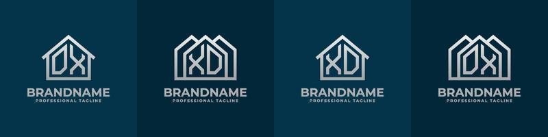 Letter DX and XD Home Logo Set. Suitable for any business related to house, real estate, construction, interior with DX or XD initials. vector