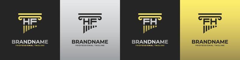 Letter FH or HF Lawyer Logo, suitable for any business related to lawyer with FH or HF initials. vector