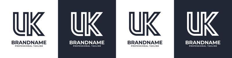 Simple UK Monogram Logo, suitable for any business with UK or KU initial. vector