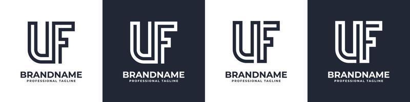 Simple UF Monogram Logo, suitable for any business with UF or FU initial. vector