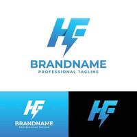 Letter HF Power Logo, suitable for any business with HF or FH initials. vector