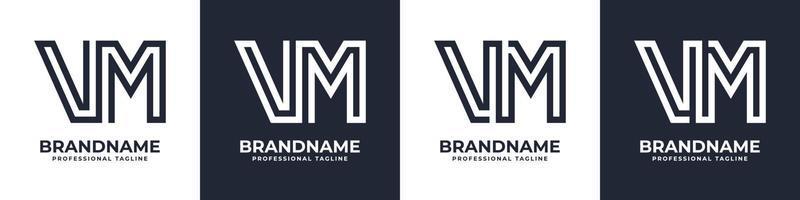 Simple VM Monogram Logo, suitable for any business with VM or MV initial. vector