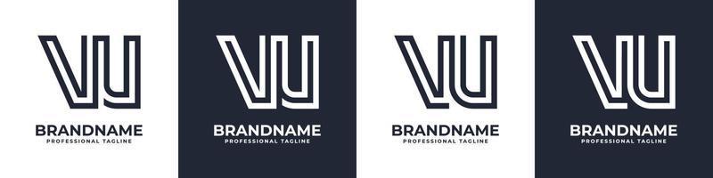 Simple VU Monogram Logo, suitable for any business with VU or UV initial. vector