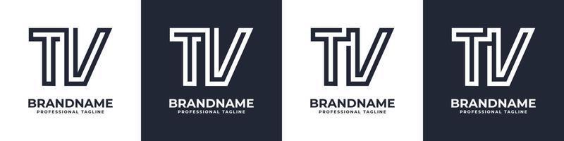 Simple TV Monogram Logo, suitable for any business with TV or VT initial. vector