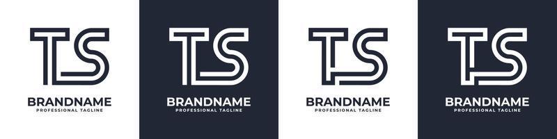 Simple TS Monogram Logo, suitable for any business with TS or ST initial. vector