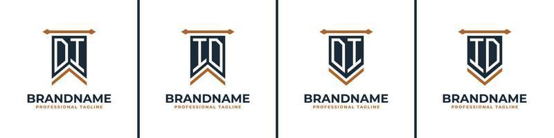Letter DI and ID Pennant Flag Logo Set, Represent Victory. Suitable for any business with DI or ID initials. vector