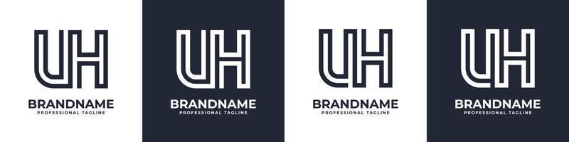 Simple UH Monogram Logo, suitable for any business with UH or HU initial. vector