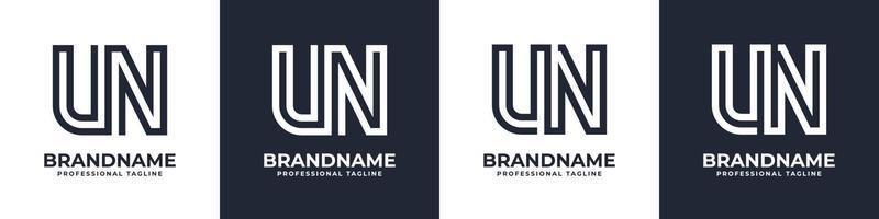 Simple UN Monogram Logo, suitable for any business with UN or NU initial. vector