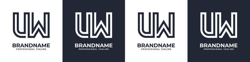 Simple UW Monogram Logo, suitable for any business with UW or WU initial. vector