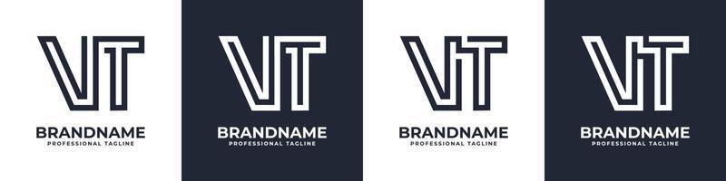 Simple VT Monogram Logo, suitable for any business with VT or TV initial. vector