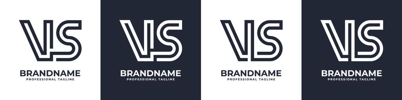 Simple VS Monogram Logo, suitable for any business with VS or SV initial. vector