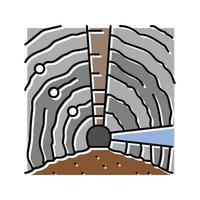 underground mining copper production color icon vector illustration