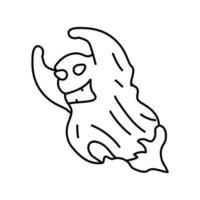 evil ghost line icon vector illustration