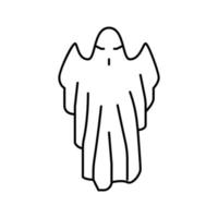 scary ghost line icon vector illustration