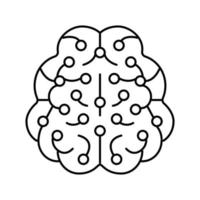 intelligence brain line icon vector illustration