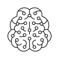 intelligence brain line icon vector illustration