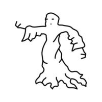 old ghost line icon vector illustration
