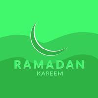 Ramadan kareem with green moon and green background vector