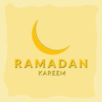 Ramadan kareem with yellow moon and yellow background vector