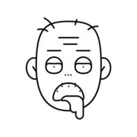 zombi horror línea icono vector ilustración