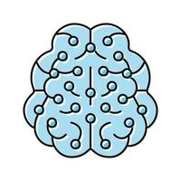 intelligence brain color icon vector illustration