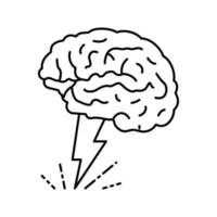 brainstorm brain line icon vector illustration